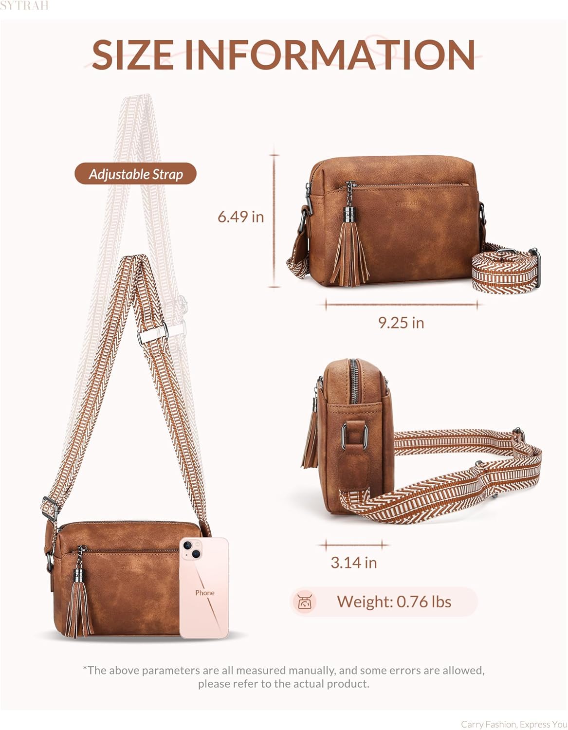 Crossbody Bags for Women, Lightweight Medium Crossbody Purse, Soft Leather Purses for Women Shoulder Handbags - Image 5