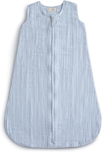 mushie Manta portátil para bebé, 100% muselina de algodón orgánico, saco de dormir para bebés (azul bebé)