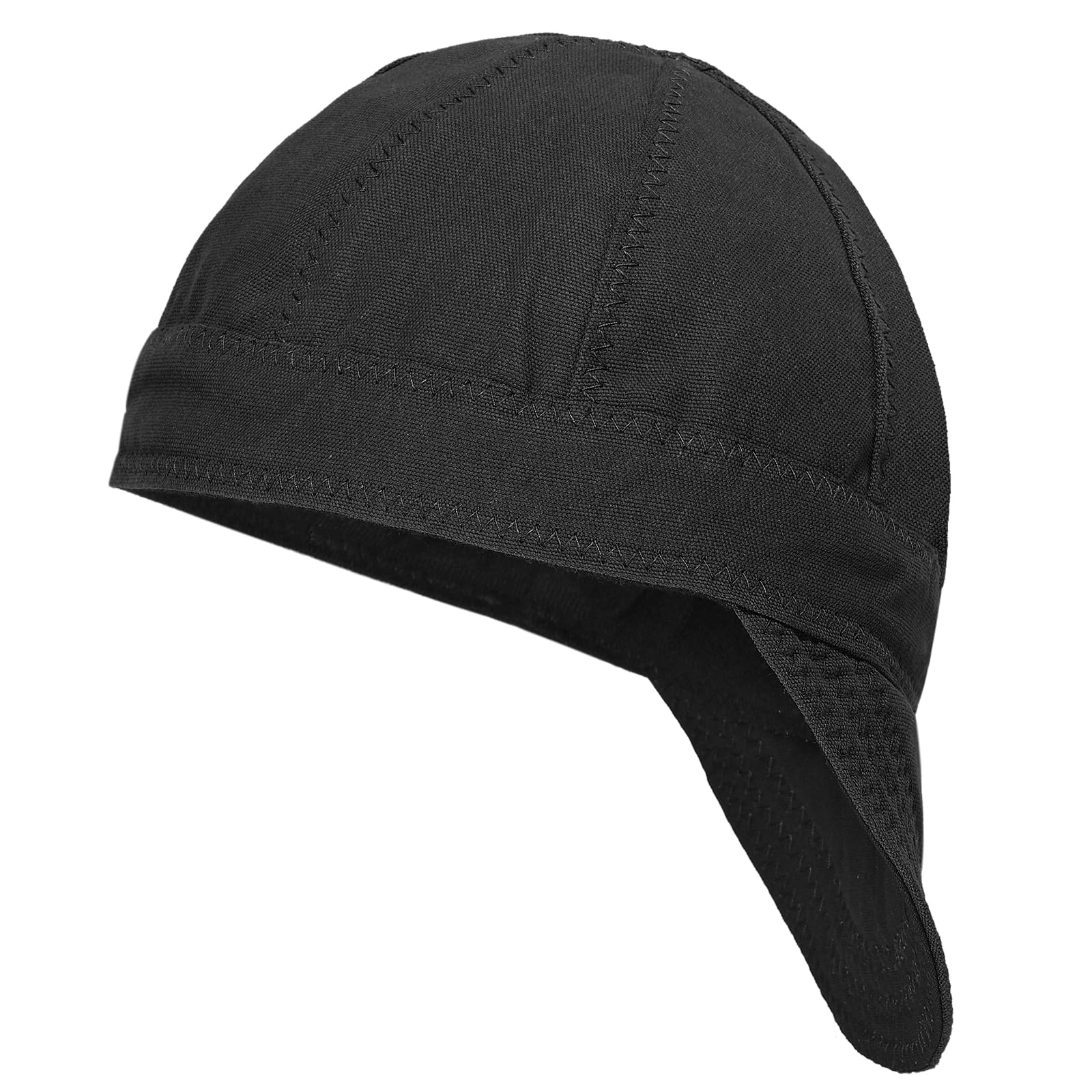 sourcing map Reversible Welding Cap, 6 7/8"(175mm) ID 8 Panel Protective Welder Hat for Men Women Safety Protection While Welding, Black