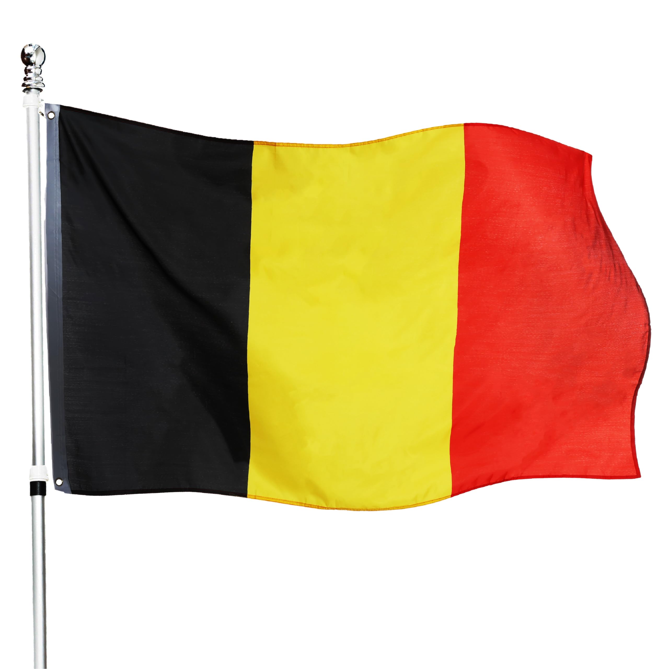 Large 5ft X 3ft Belgium Flag - Pack of 2 - Belgium Flag 5ft (152cm/60") X 3ft (91cm/36") - Perfect for Belgium Events or Occasions