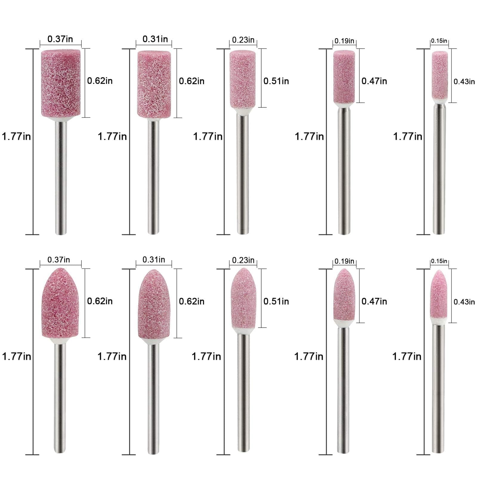 50 pièces mèches de polissage montées meulage polissage meules, outils de meulage laine/sésame/caoutchouc/peau de vache ensemble d'accessoires pour outils rotatifs tige de 3 mm
