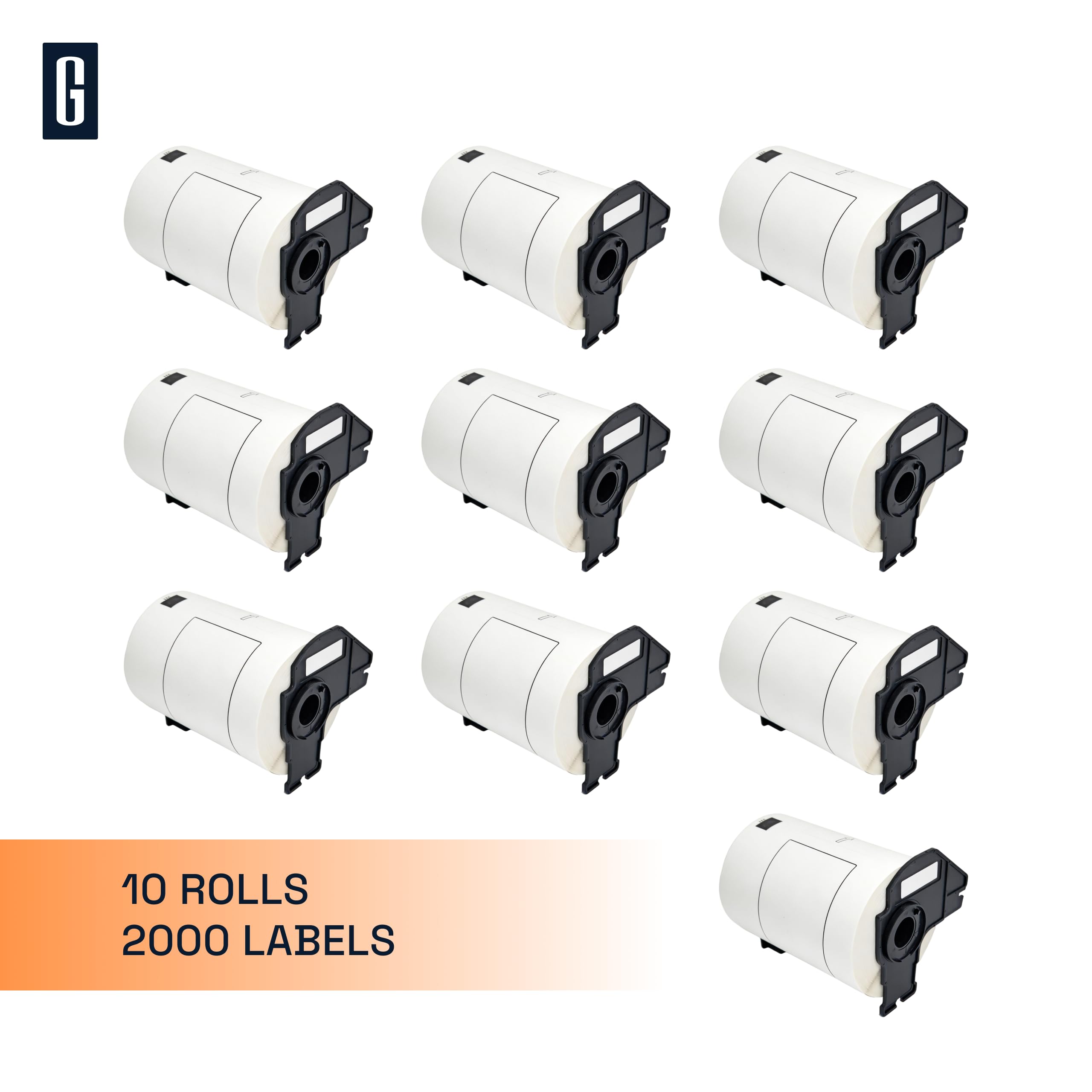 GROF - 10 Rollen DK-11241 Versandetiketten Adressetiketten 102 × 152 mm - 200 Etiketten/Rolle [2000 Etiketten], kompatibel mit Brother QL Etikettendruckern - selbstklebende Thermoetiketten