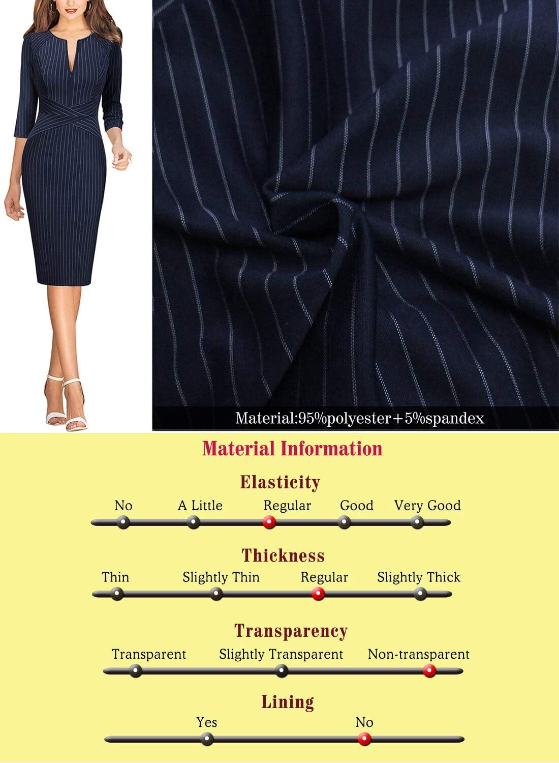 VFSHOW Womens Slim Zipper Up Work Business Office Party Bodycon Pencil Sheath Dress - Image 5