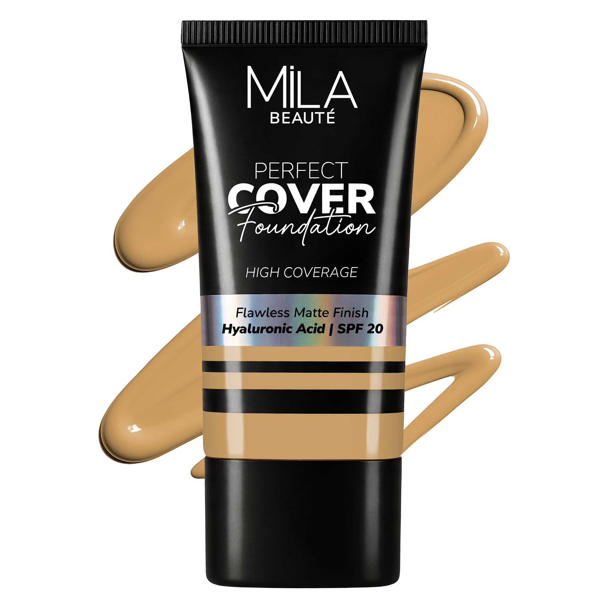 Mila Beauté Perfect Cover Foundation with Hyaluronic Acid & SPF 20 | High Coverage & Flawless Matte Finish | Super Hydrating & Lightweight Formula | Suitable for All Skin Types - 7 Sand-picture-30