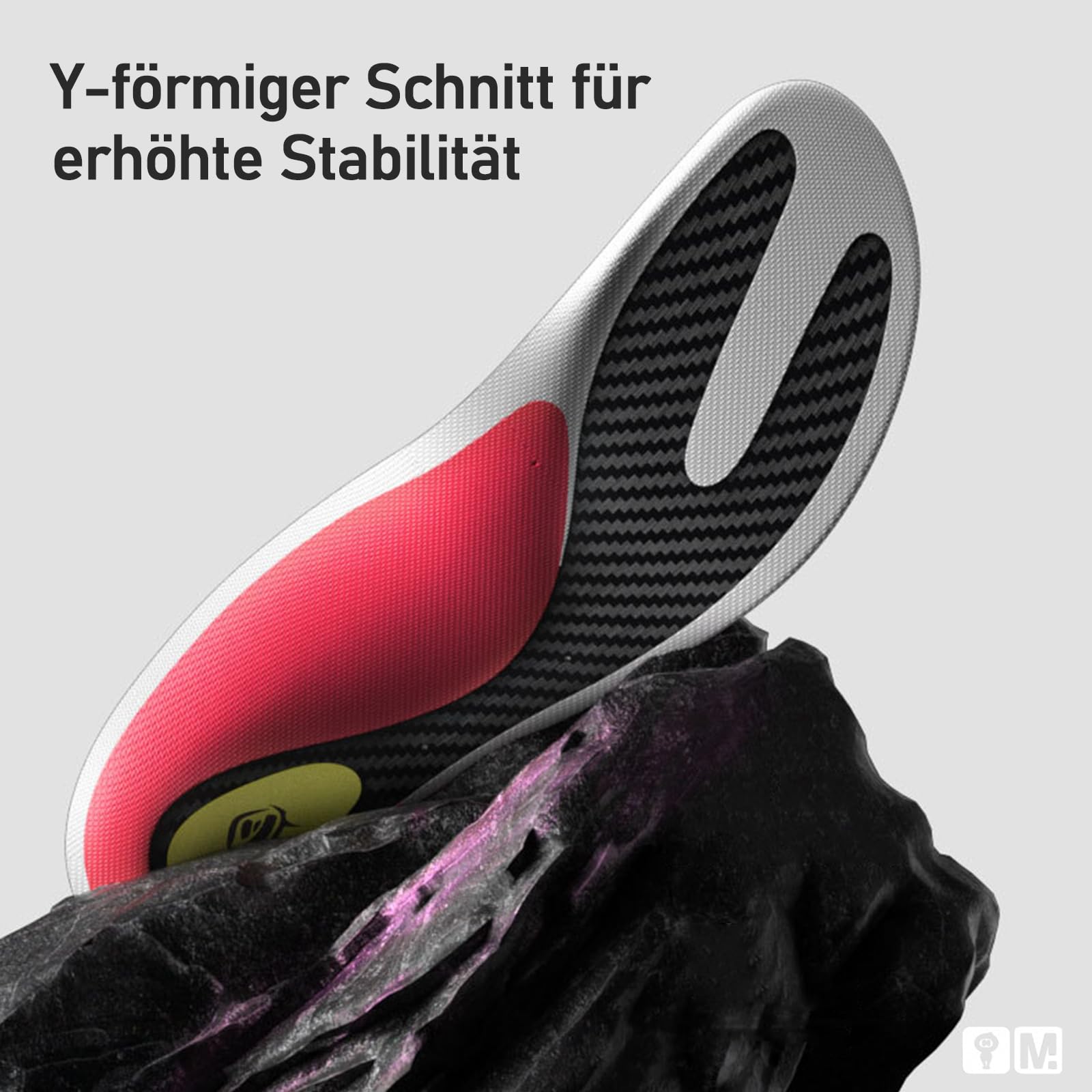 Solette Ultrasottili in Fibra di Carbonio con Supporto Arco Plantare, Design a Y Leggero per Tapis Roulant & Jogging - Ammortizzanti e Riduzione Pressione - Unisex EU 37-38