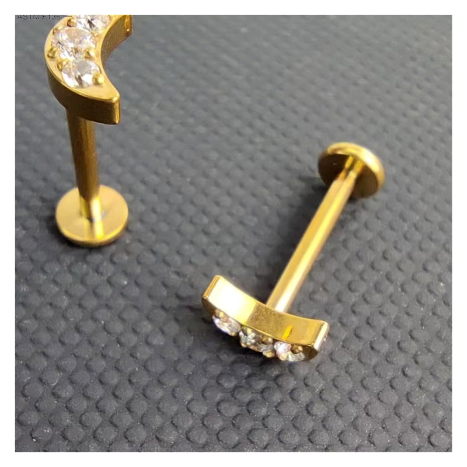 Błyskawica serce gwintowany kolczyk Stud G23 ASTM F136 tytan 16G Labret chrząstka wargi Helix przekłuwanie nosa kobiety biżuteria do ciała(1.2x6mm,10pcs A Silver)