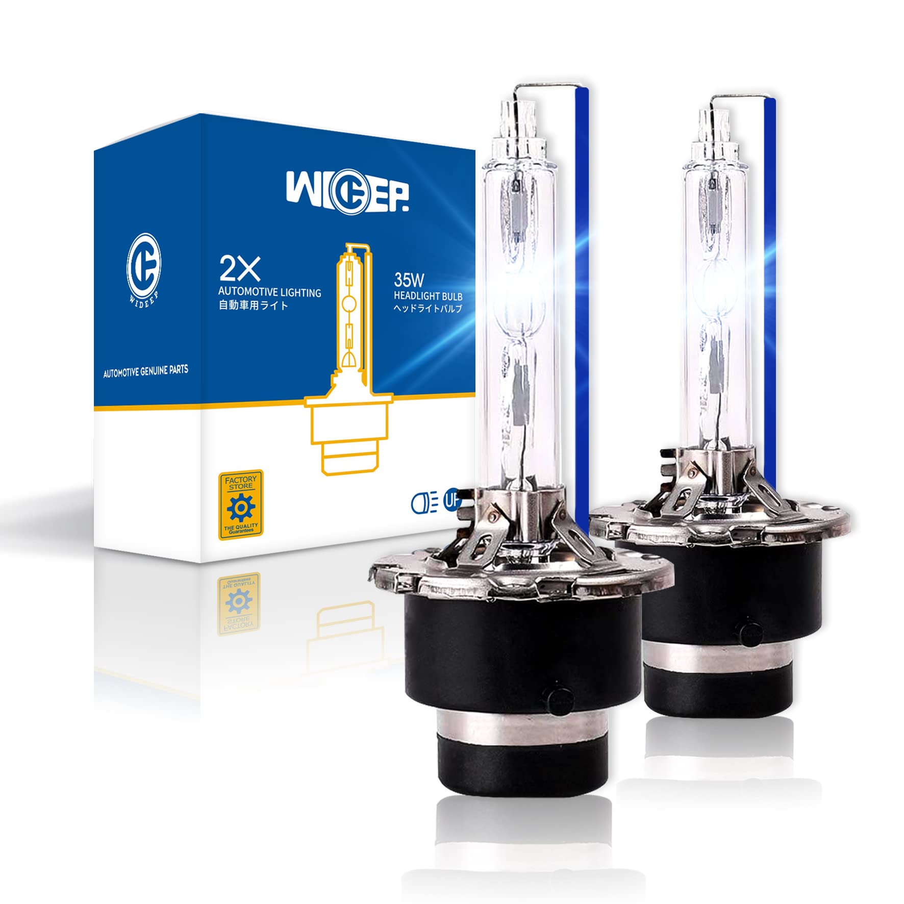Bombillas de xenón HID D2S para faros delanteros, 8000 K, 35 W, 85 V, haz alto y bajo 66240 85122UB 66040 66240XNL, luces de repuesto para coche, 2 unidades