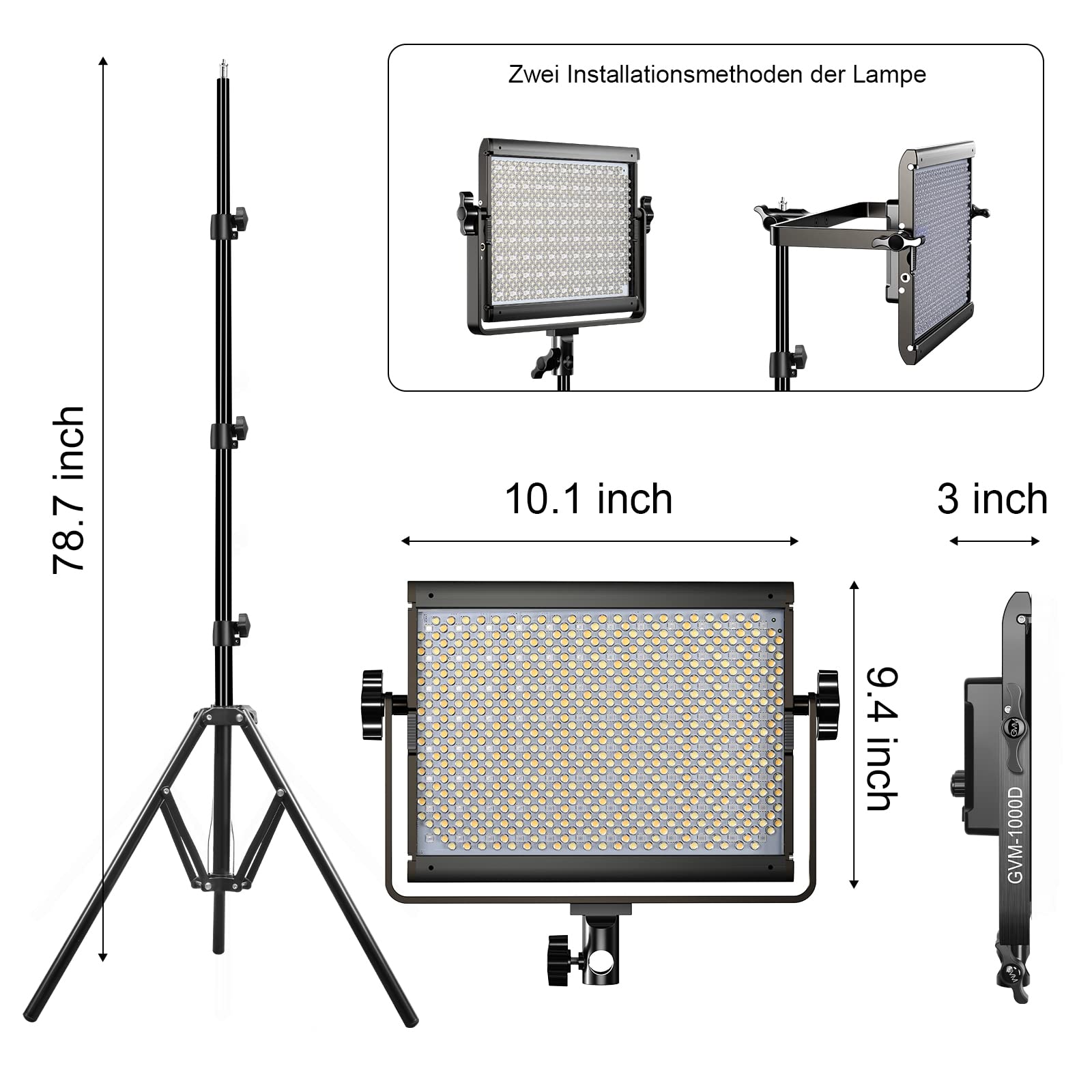 GVM GreatVideo Maker Luz RGB Softbox LED, Control de Aplicación para Iluminación de Estudio Continua 3200K-5600K con Tripié