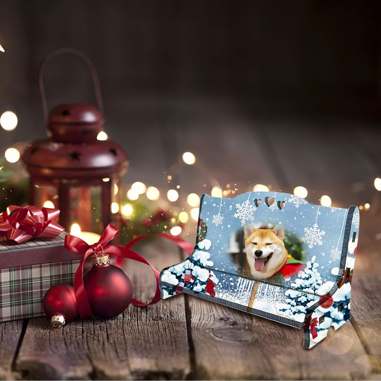 Sublimation Bench, Sublimation Blank Memorial Benches Double-Sided Sublimation Handmade Heat Transfer Blanks Chair Christmas Tree Ornament MDF Sublimation Accessories for Home DIY Decor (8pcs small)