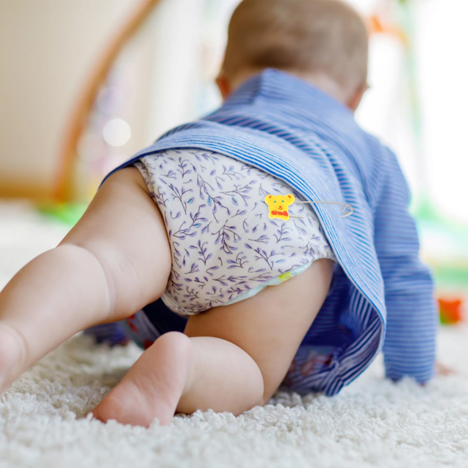DOITOOL Imperdibles para Pañal de Ñiño Cabezal de Animal, Pin de Recién Nacido, Acero Inoxidable, Seguro y Ajustable para Pañales y Ropa, 30 Piezas, Adecuado para Cuidado Infantil