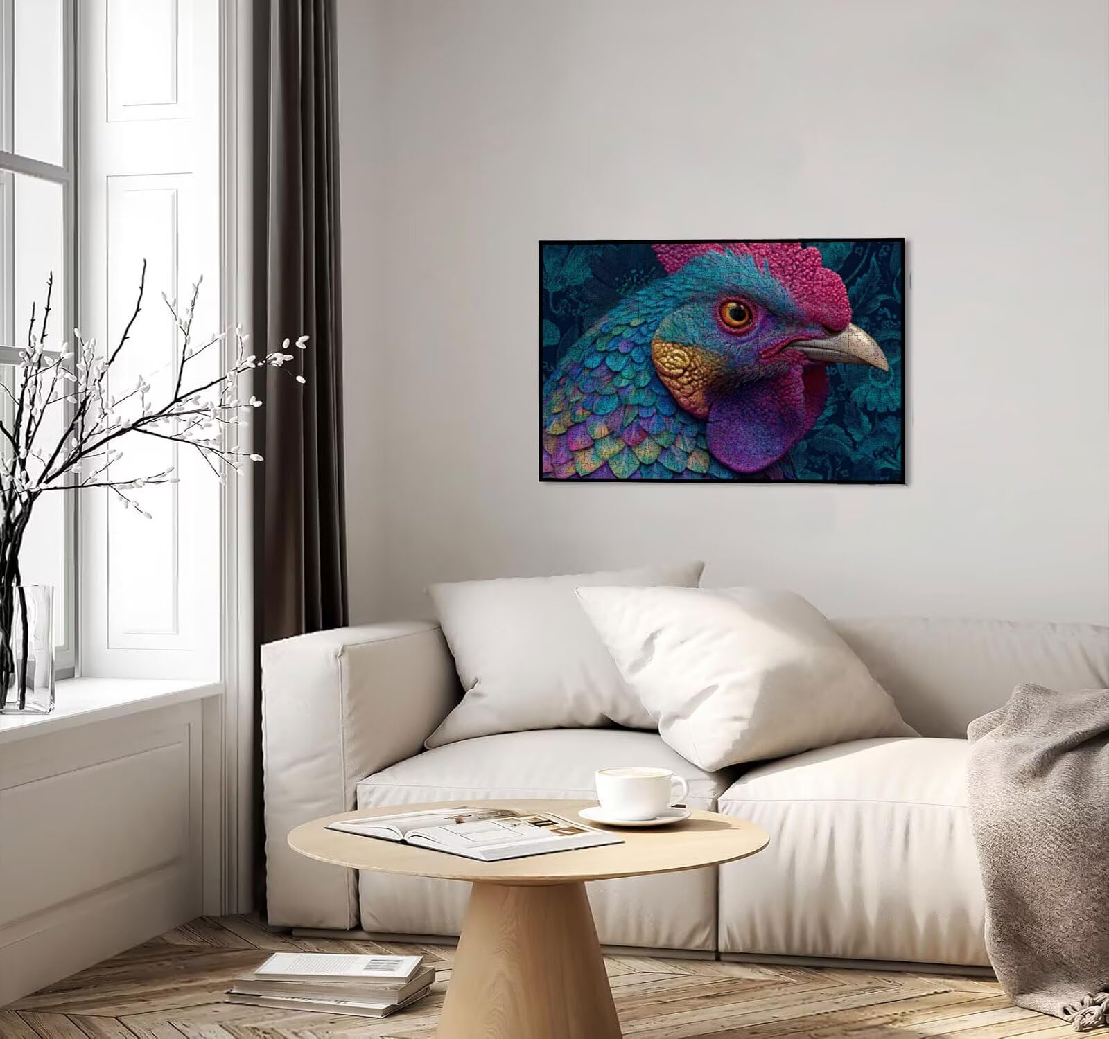 R3KH-458 niebieskie puzzle 6000 elementów, puzzle dla dorosłych, dorosłych, nastolatków, do aktywności w domu, trudne gry rodzinne, klasyczne puzzle jako prezent i dekoracja ścienna
