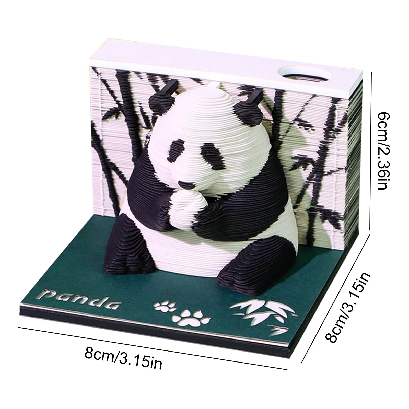 Zeitmesser-Kalender 2026 2026 Dekorativer Abreißblock | Papierschnitt 2026 Panda Kalender für Lehrer, Kinder, Erwachsene Zuhause Arbeit Bücherregal Schlafzimmer Wohnzimmer
