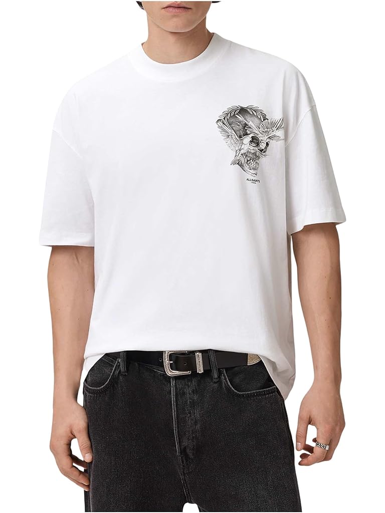 White AllSaints Mysteries Short Sleeve Crew
