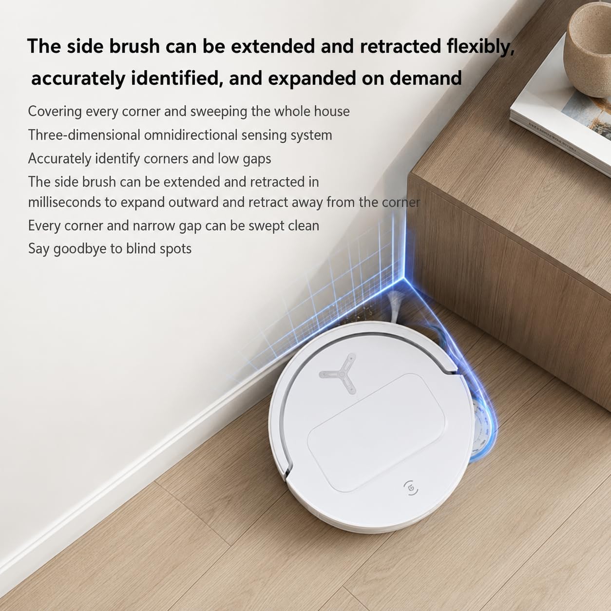 Robot odkurzający i mop ze stacją nawigacyjną i samoopróżniającą | Podwójne mopy obrotowe, podnośnik mopa 10 mm i wykrywanie przeszkód 3D wspomagają czyszczenie twardych podłóg i dywanów.
