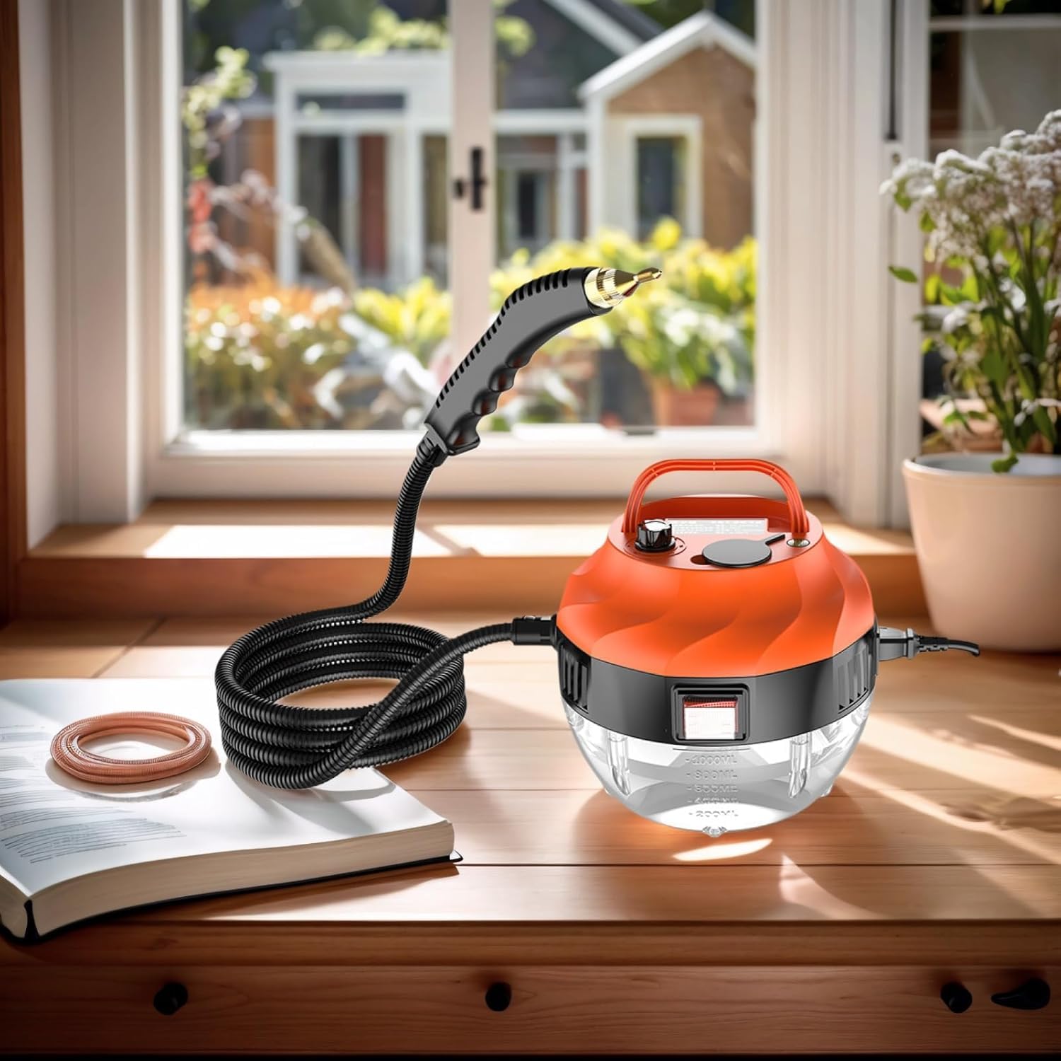 Vaporeta Limpieza Hogar, 2500W Maquina Limpiar Tapicerias con 6 Velocidades Ajustables y 3 Tipos de Cabezales para la Limpieza Doméstica de Cocina, Textiles, Derrames, Azulejos, Coche y Baño