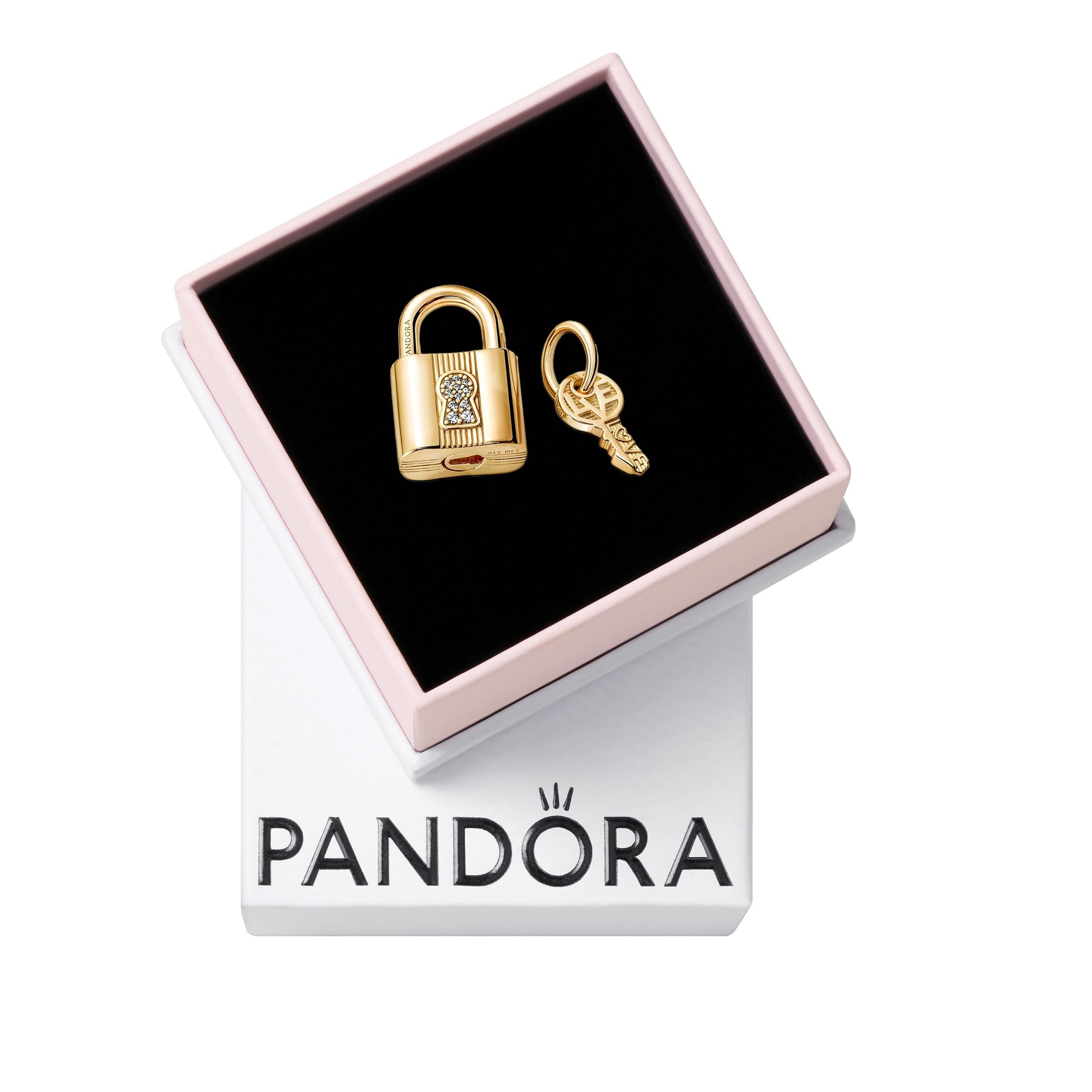 PANDORA Padlock & Key Dangle Charm - Gift for Her - Compatible ME Moments Shine with Cubic Zirconia - With Gift Box