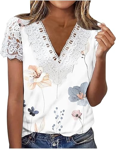 Blusa casual para mujer, talla grande, para trabajo, oficina, trabajo, verano, cuello en V, blusa