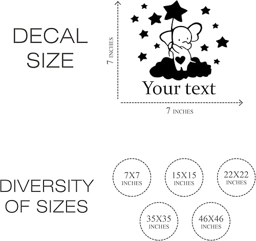 Miniatura 4 de Calcomanías de pared con nombre para niños, calcomanías personalizadas con nombre de niña para guardería, decoración de pared con nombre con bonito