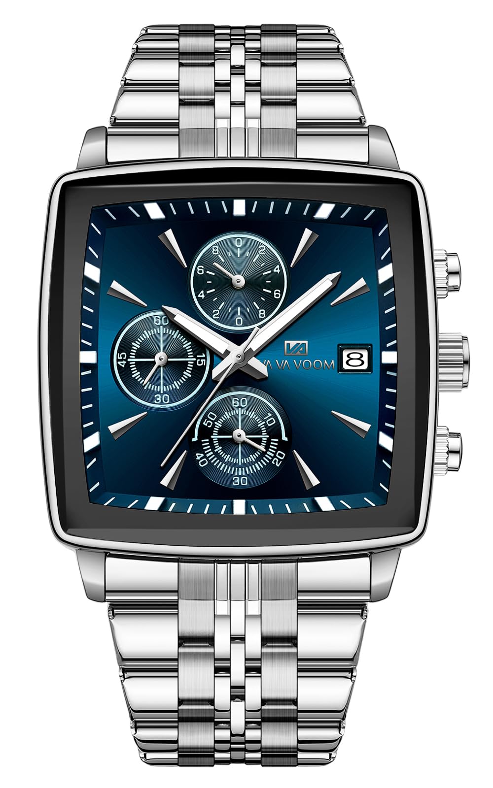 FANMIS Reloj cronógrafo cuadrado de acero inoxidable para hombre