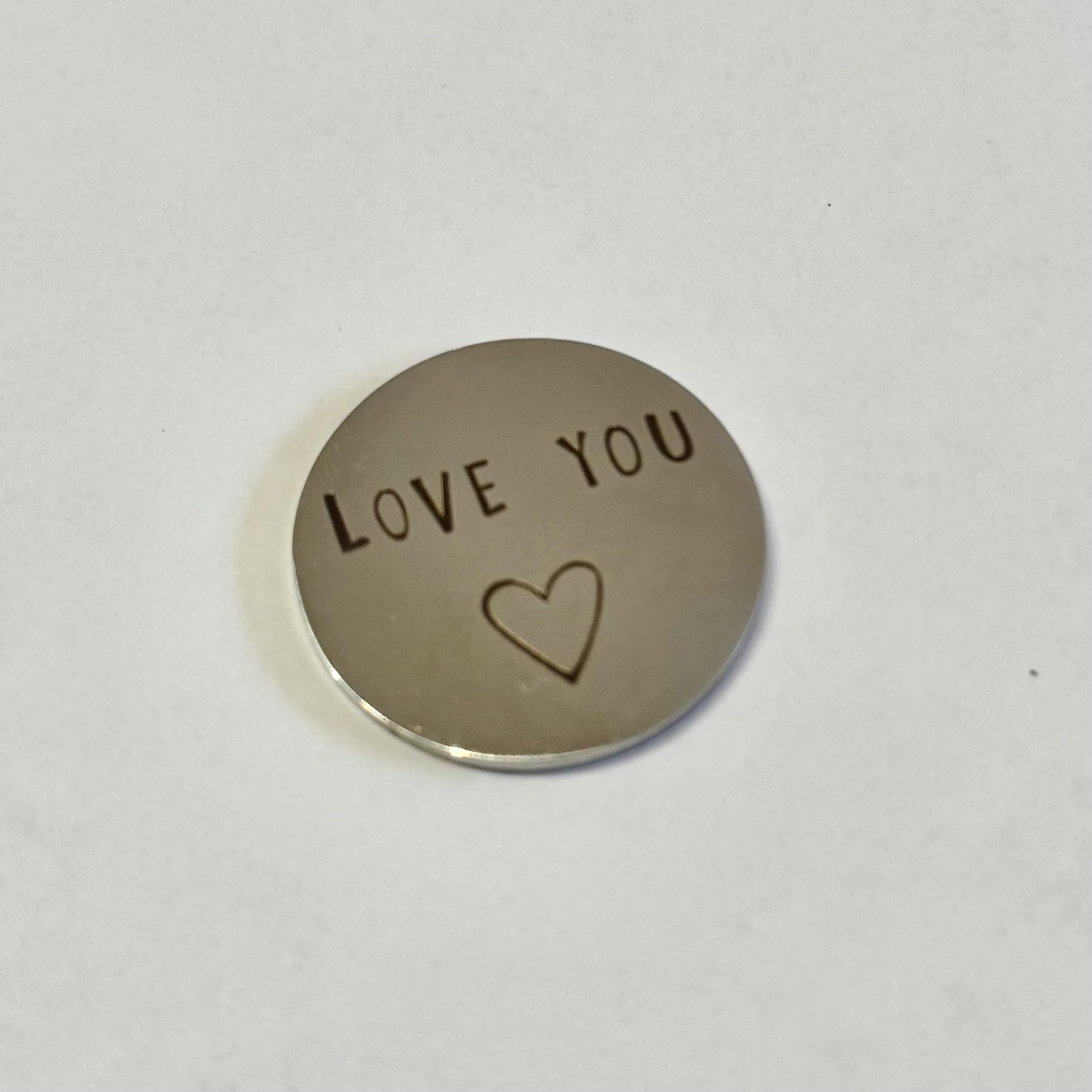 Decorative Love Coin with 'Love You' Message, Gift Pouch Included, Brown - Image 4