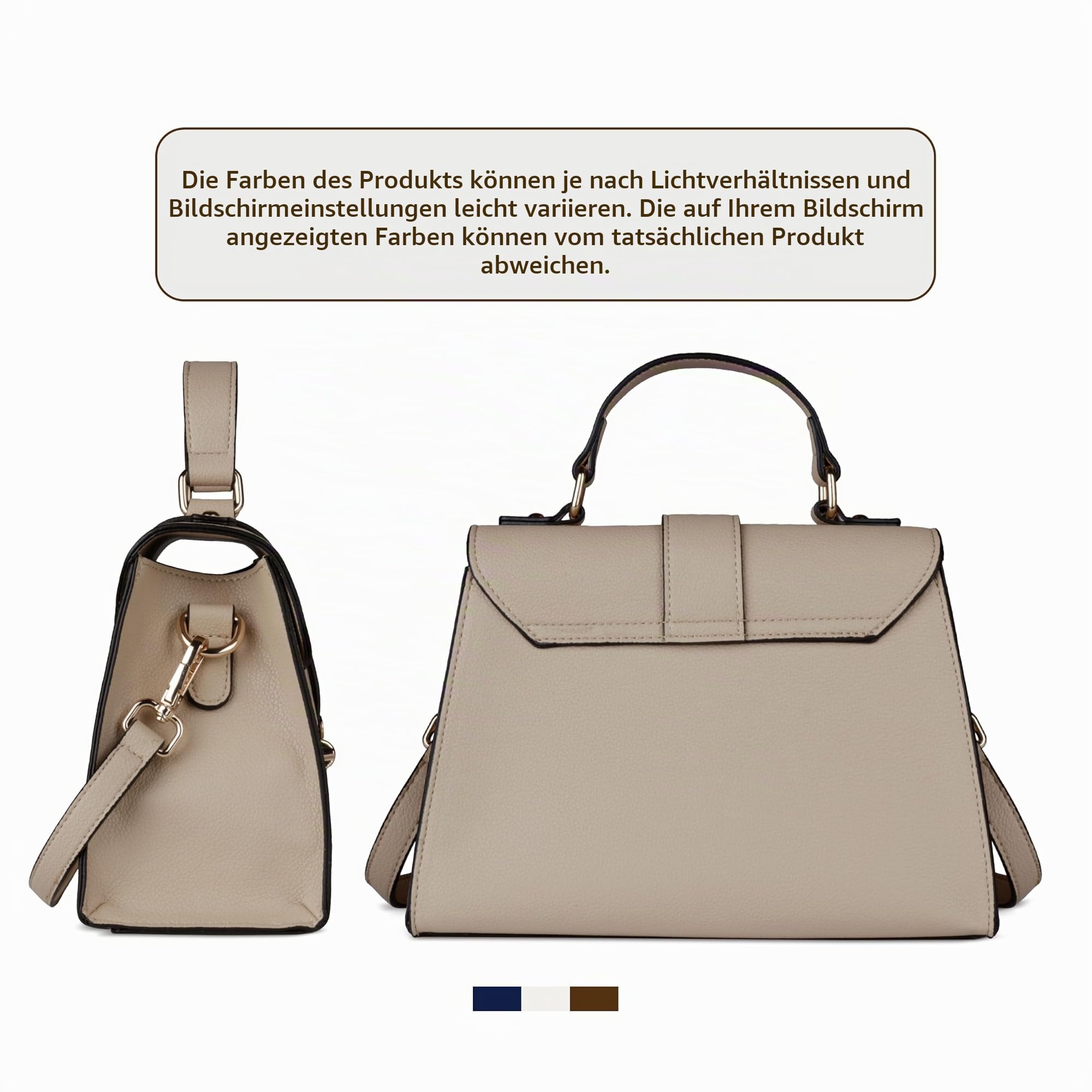 bugatti Mare 3.0 kleine Henkeltasche für Damen, elegante Umhängetasche aus Kunstleder