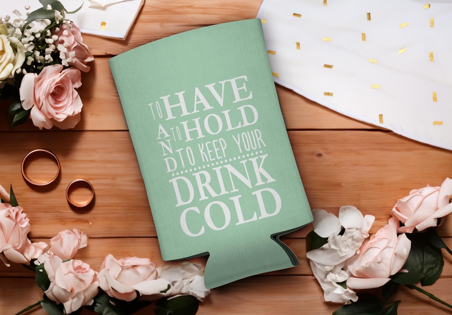 Wedding Guest Gifts Have Hold Keep Drink Cold With Personalized Text 48-Pack Personalized Ultra Slim Can Coolies Mint