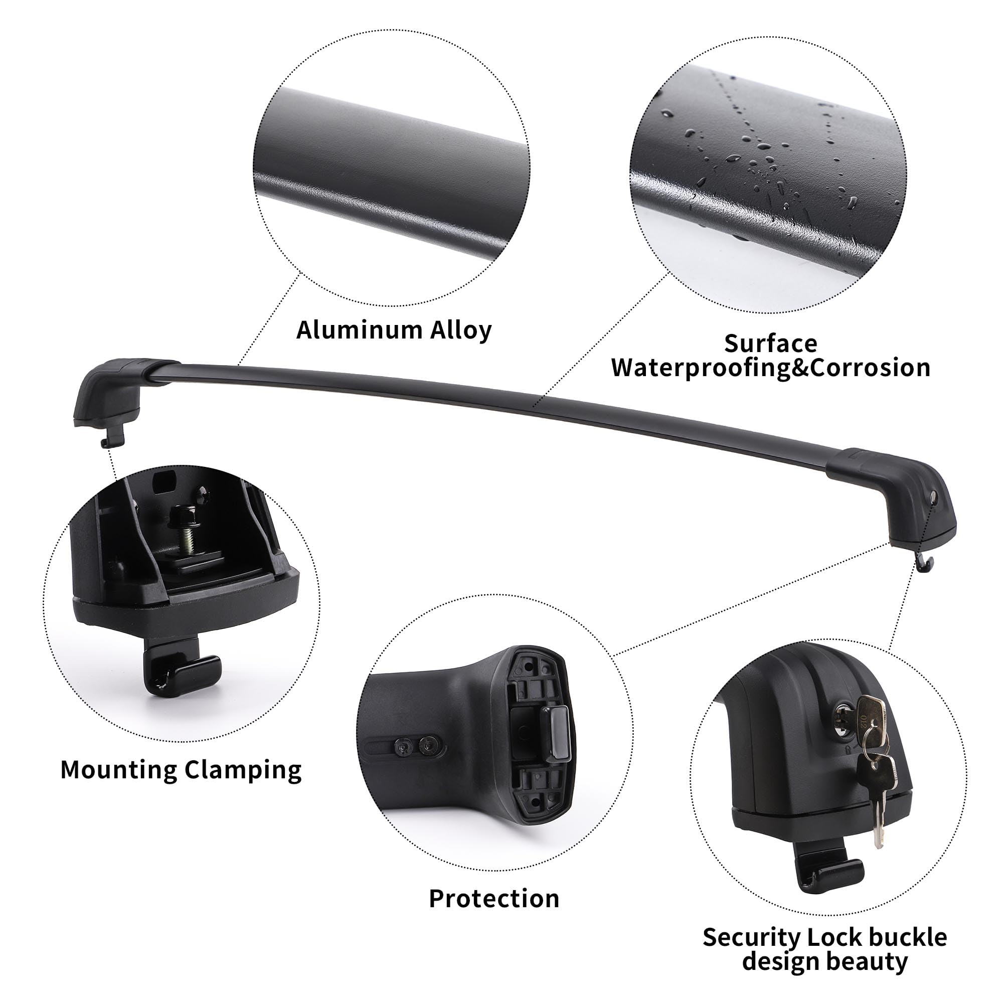 Richeer Roof Rack Cross Bars For 2020 2021 2022 2023