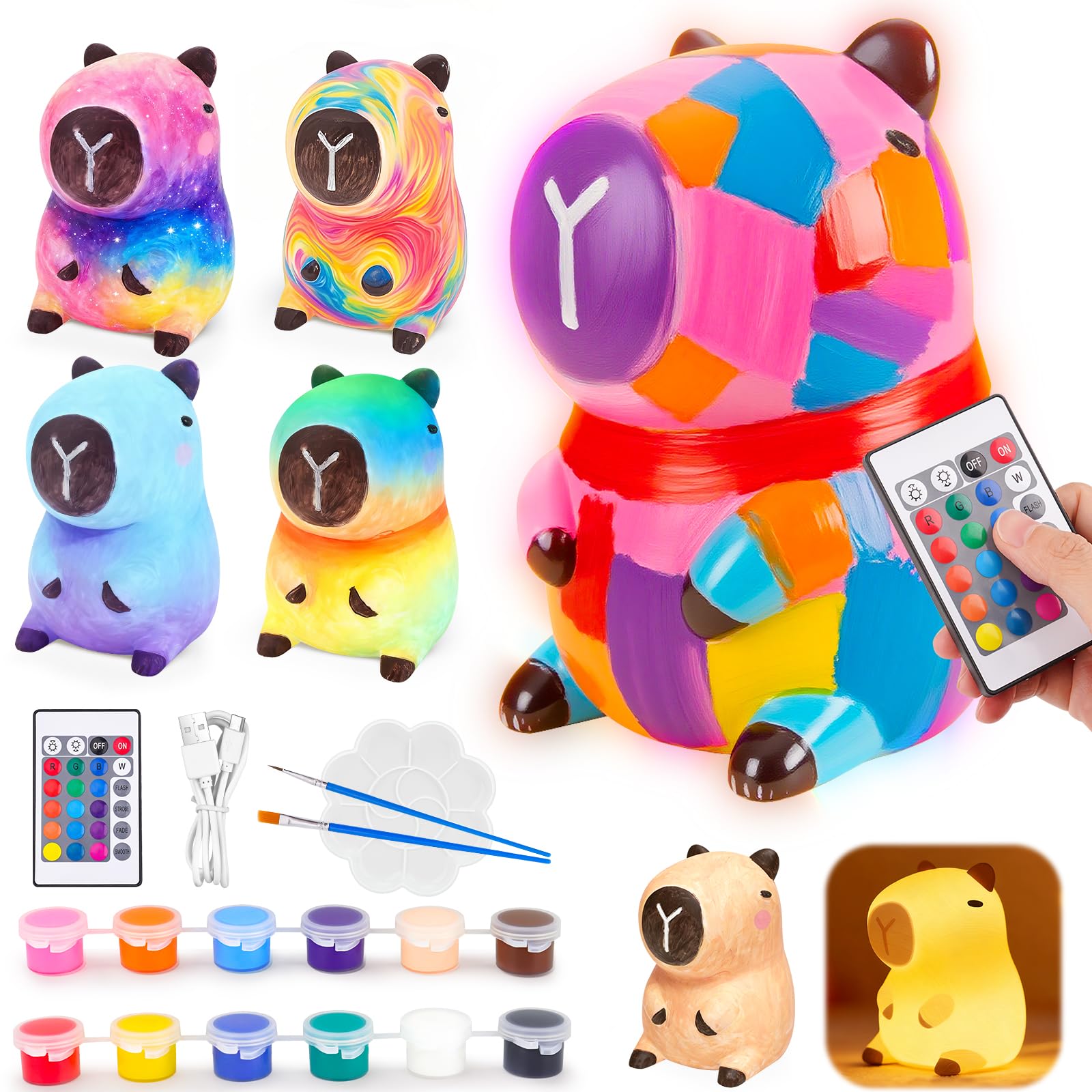 Osikay Bastelset Kinder ab 6+ Jahre Capybara Malset Nachtlicht Kinder Basteln Spielzeug - Lustige Geburtstagsgeschenk Zimmer Deko