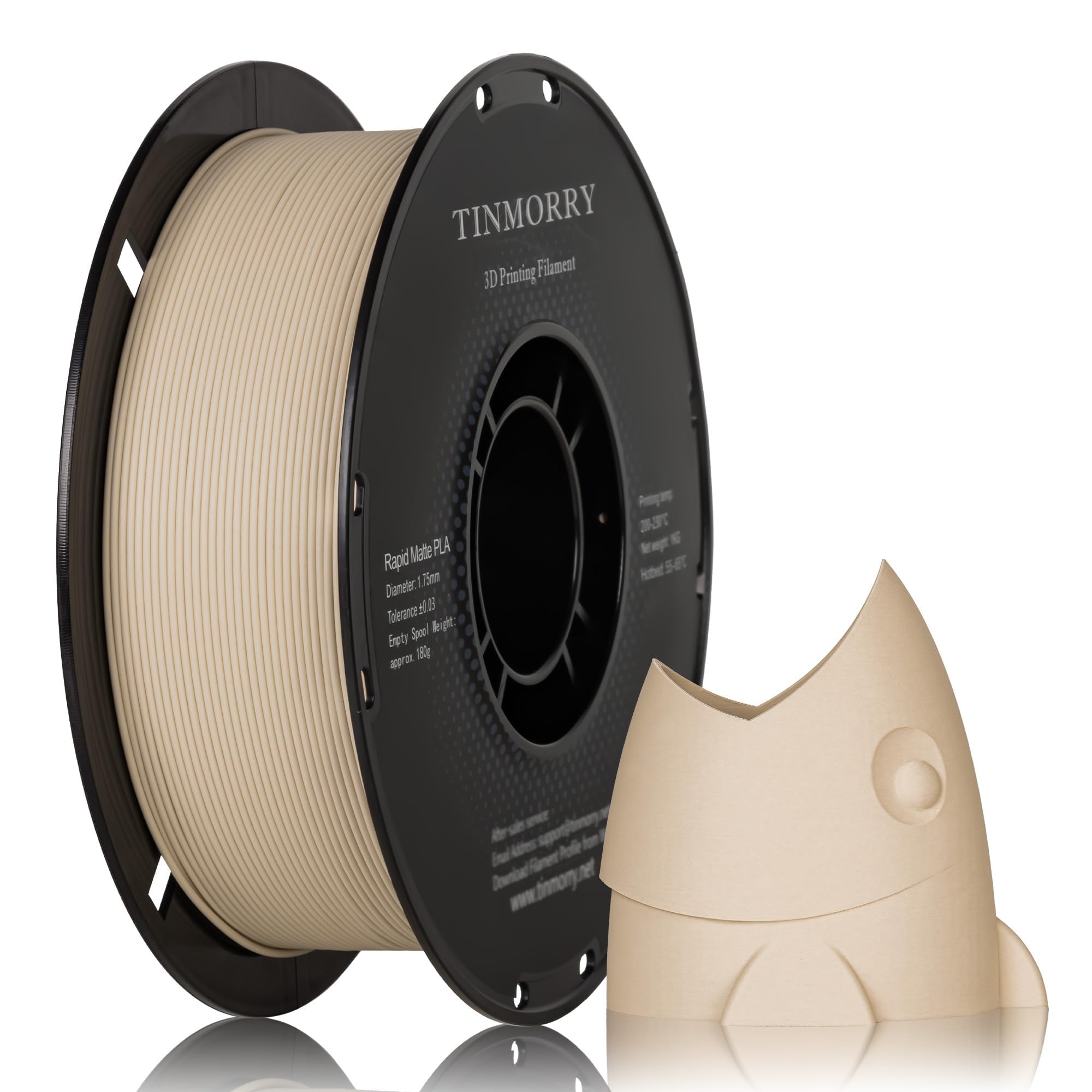 TINMORRY Matte PLA Filament 1.75 mm, 1 KG, Matte Skin | Matte Finish, Easy Printing, Smooth Feeding, Low Warping, Hides Layer Lines, Compatible with Most FDM 3D Printers
