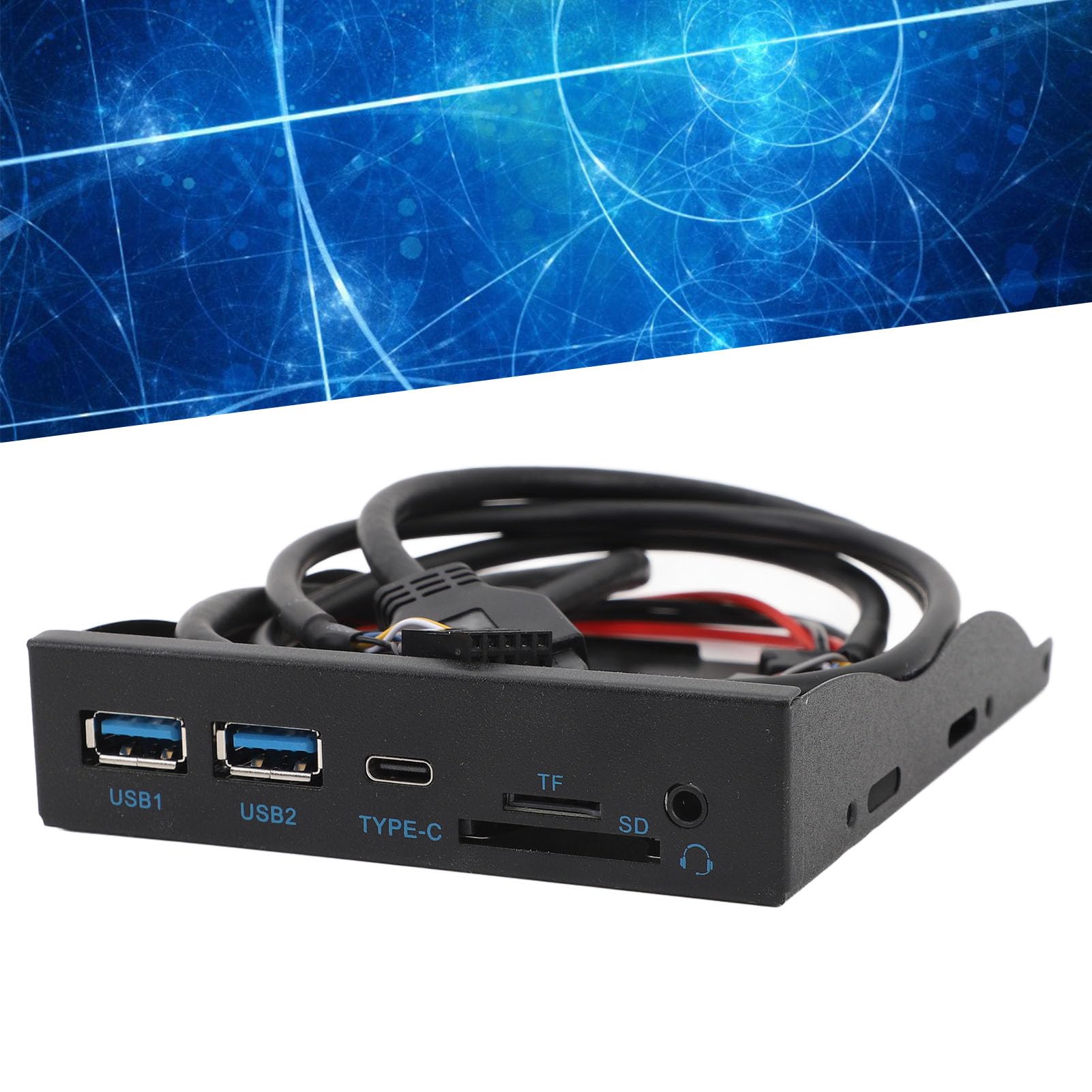 3.5 Inch Front Panel USB C Hub,SD TF Internal Card Reader,5Gbps USB 3.2 Gen 1,19PIN Type C Plug