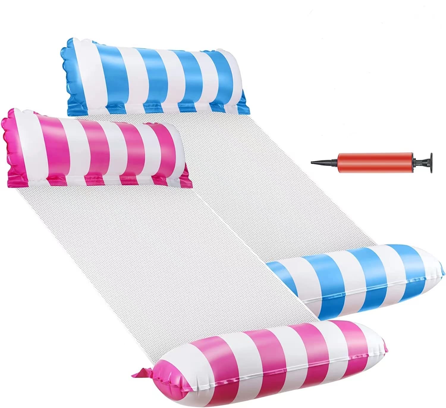 2 Pack Pool Float pool inflatables,Water Hammock Inflatable Swimming pool inflatables for adults, 4-in-1Multi-Purpose Water Floating Rafts for Pool Lake Beach