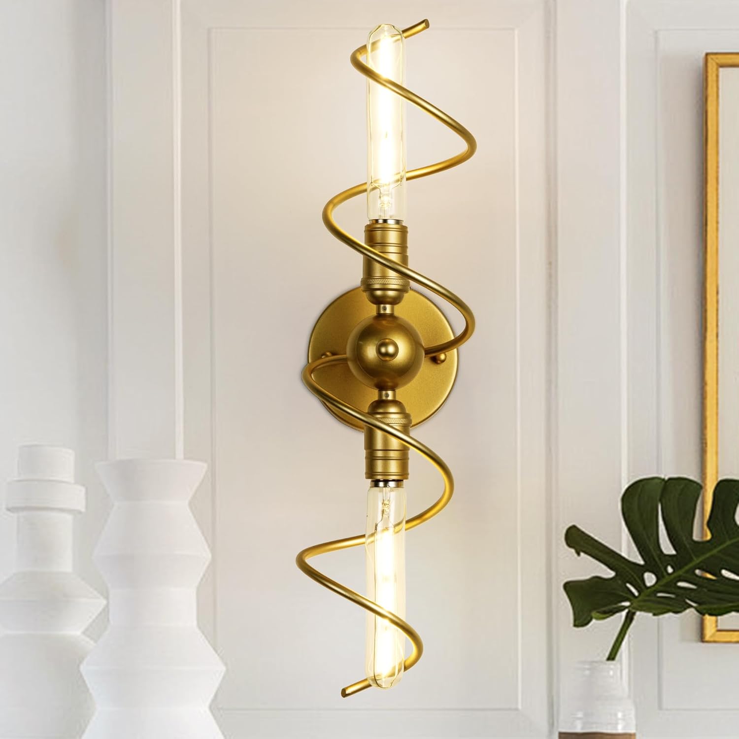 TOCHIC Wall Sconces 20" L,Gold Sconces Wall Decor,2 Light Modern Vintage Wall Lamp Mounted Lamp Indoor Vanity Light for Living Room,Bedroom,Hallway,Dining Room,Fireplace,Staircas