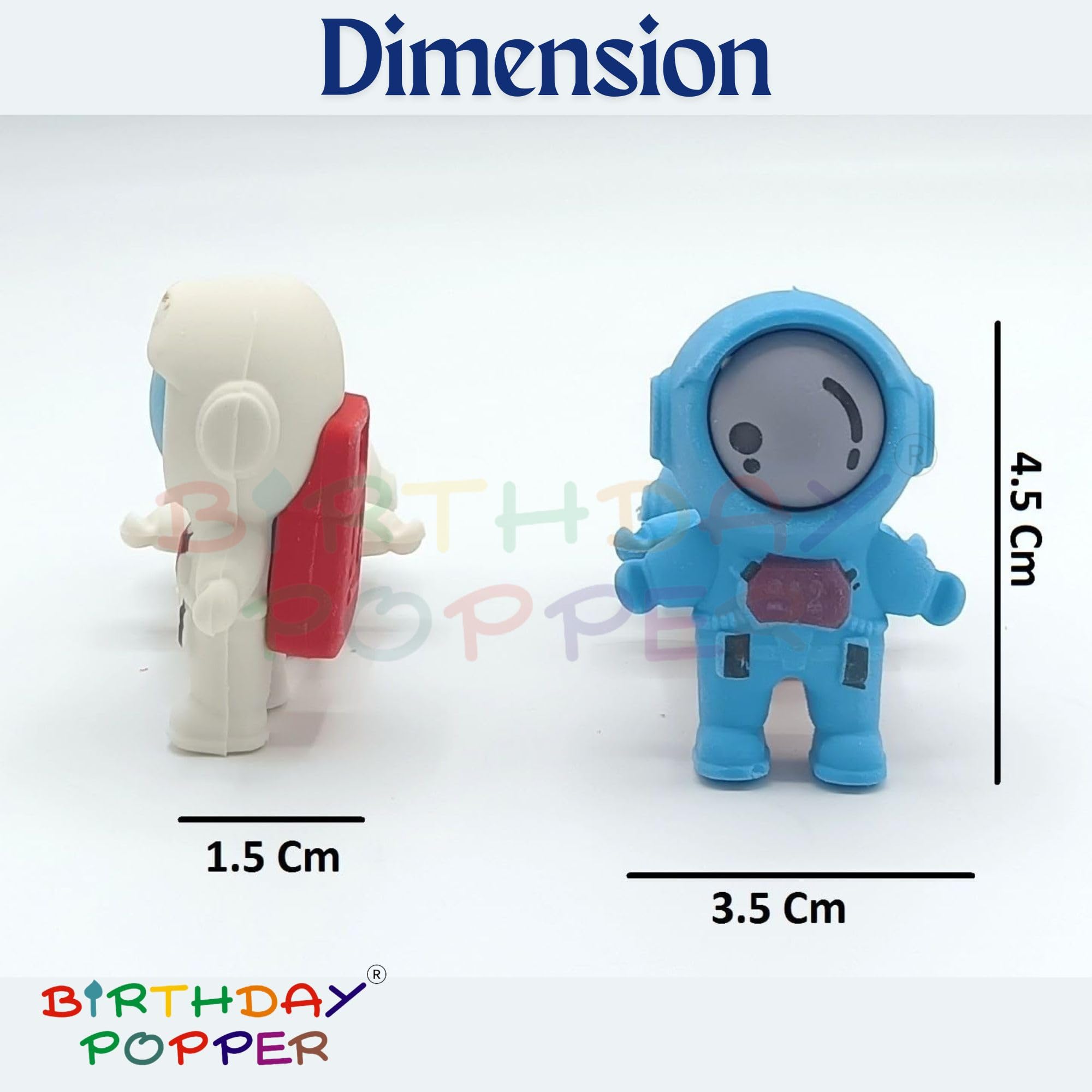 Birthday Popper 36 Pcs 3D Astronaut Shaped Erasers as Birthday Return Gifts for Kids | Outer Space Take Apart Puzzle Erasers, Spaceman Pencil Erasers Classroom Rewards & School Supplies - Image 2 thumbnail