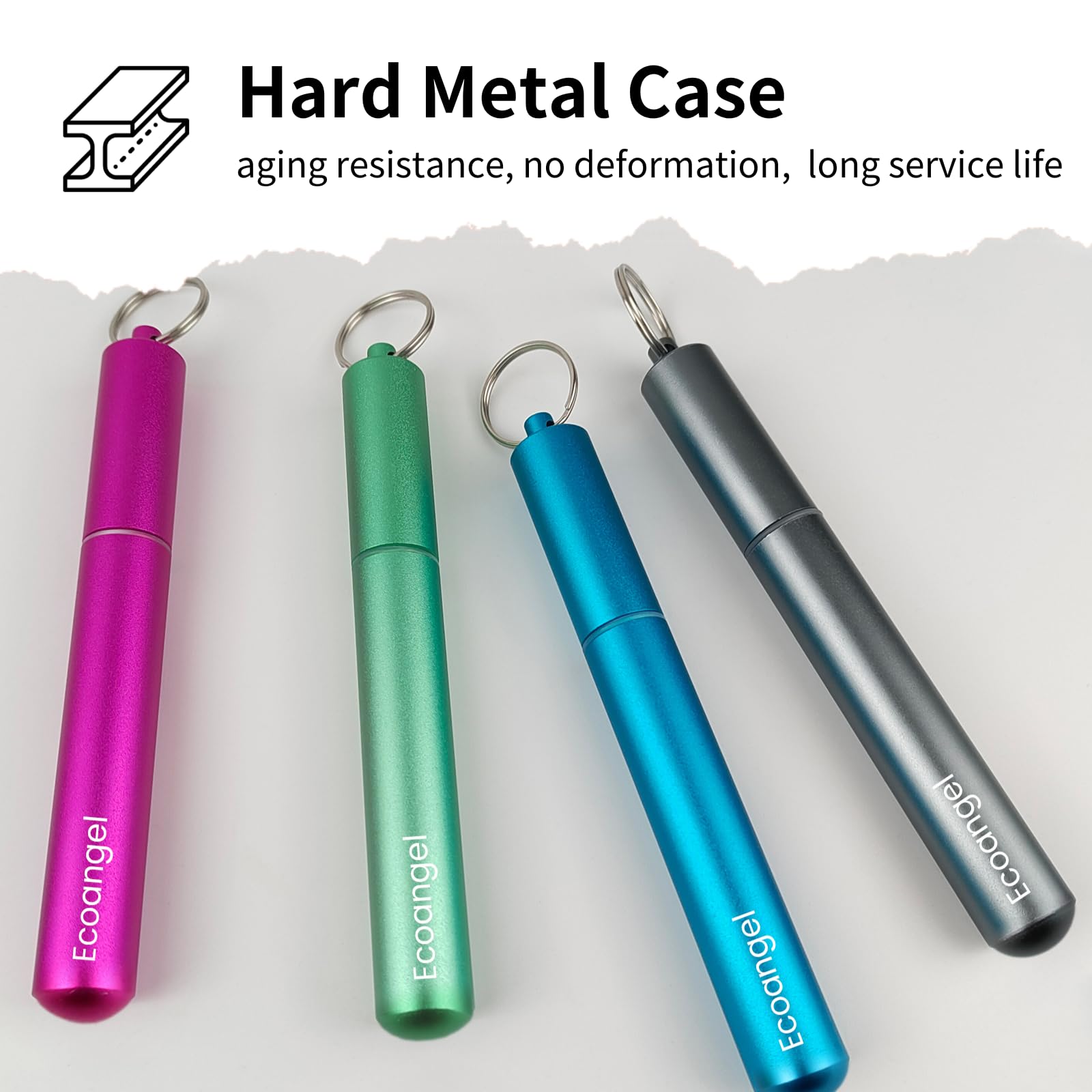 Giditrus Pailles Réutilisables Aluminium Argenté "You Only Live Once" - Kit Hygiénique Portable