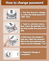 Vista 4 de Cerraduras de cerradura de contraseña de gabinete, cerradura de combinación de puerta de gabinete, cerradura de contraseña, cerradura de combinación