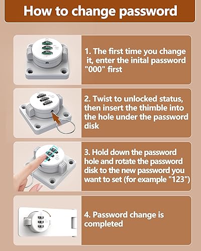 Miniatura 4 de Cerraduras de cerradura de contraseña de gabinete, cerradura de combinación de puerta de gabinete, cerradura de contraseña, cerradura de combinación