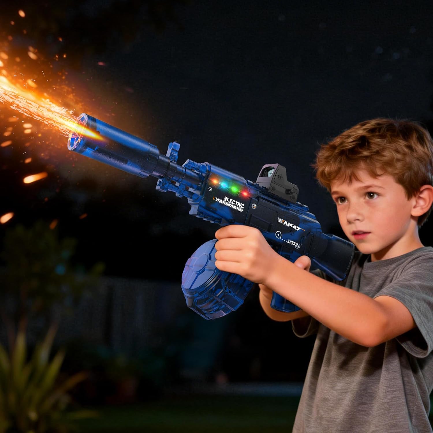 2 Pack Electric Water Gun for Adults & Kids with Colorful LED Light,Automatic Water Blaster Squirt Guns with Flashing Light,Range up to 32FT, Summer Outdoor Toy for Swimming Pool Beach Party