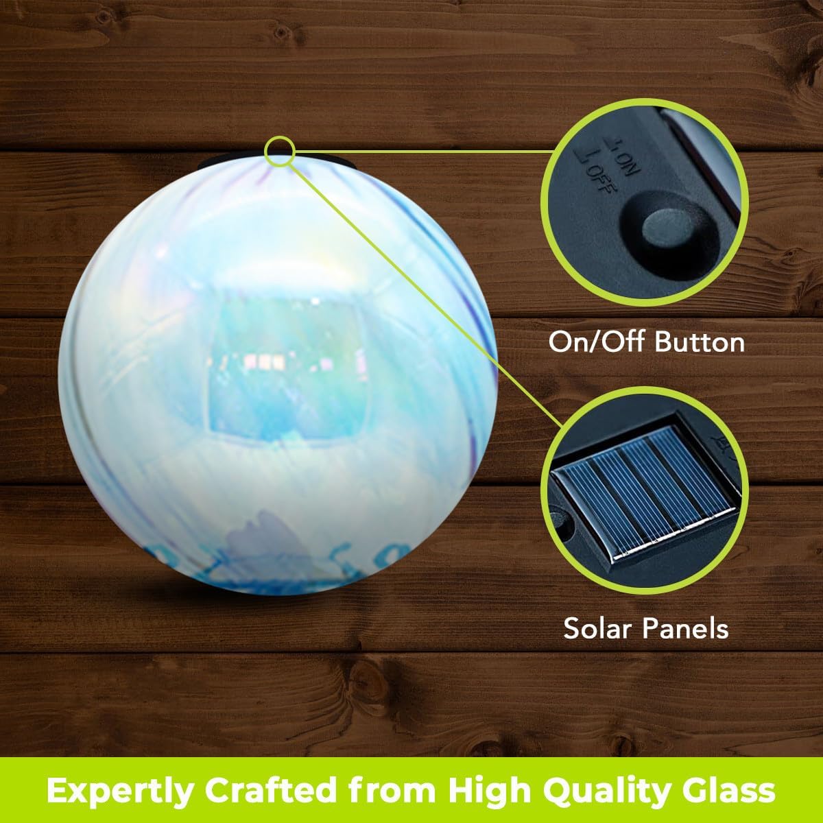 Briarwood Lane Pearlescent Blue Solar LED Glass Gazing Ball