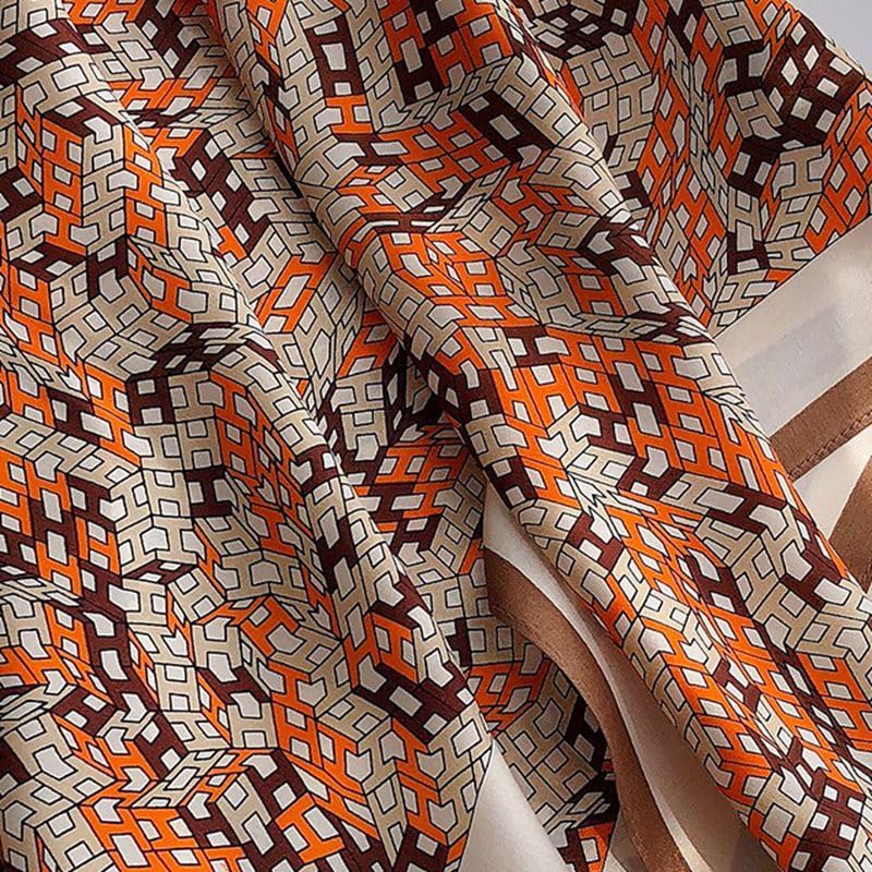 100% Mulberry Silk Square Scarf, 26" x 26", Women's Neckerchief Headscarf, Gift Packed3