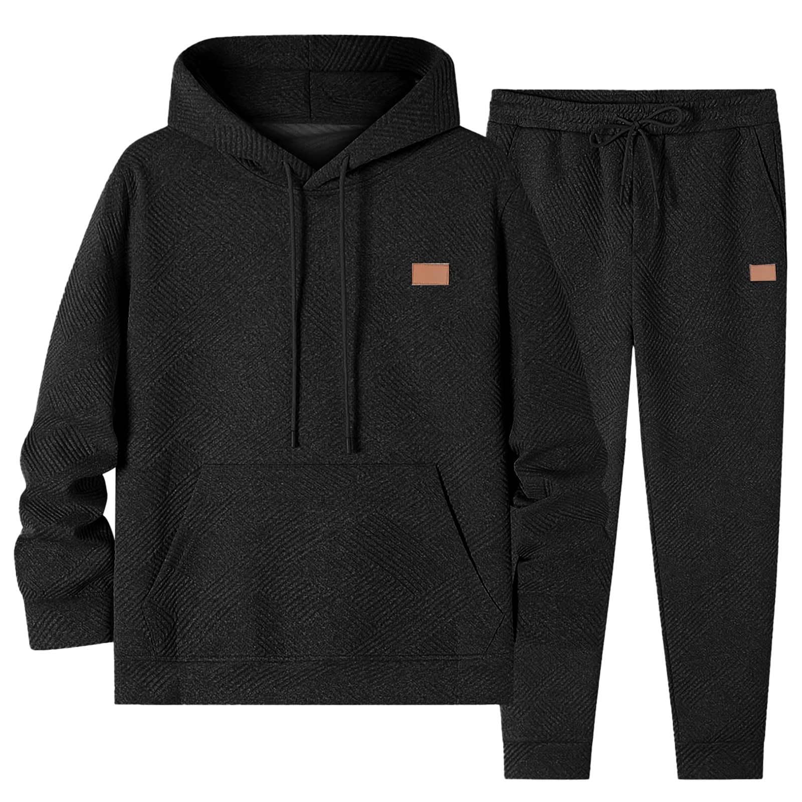 Tuta da uomo in 2 pezzi, tuta da uomo con cappuccio, set da 2 pezzi