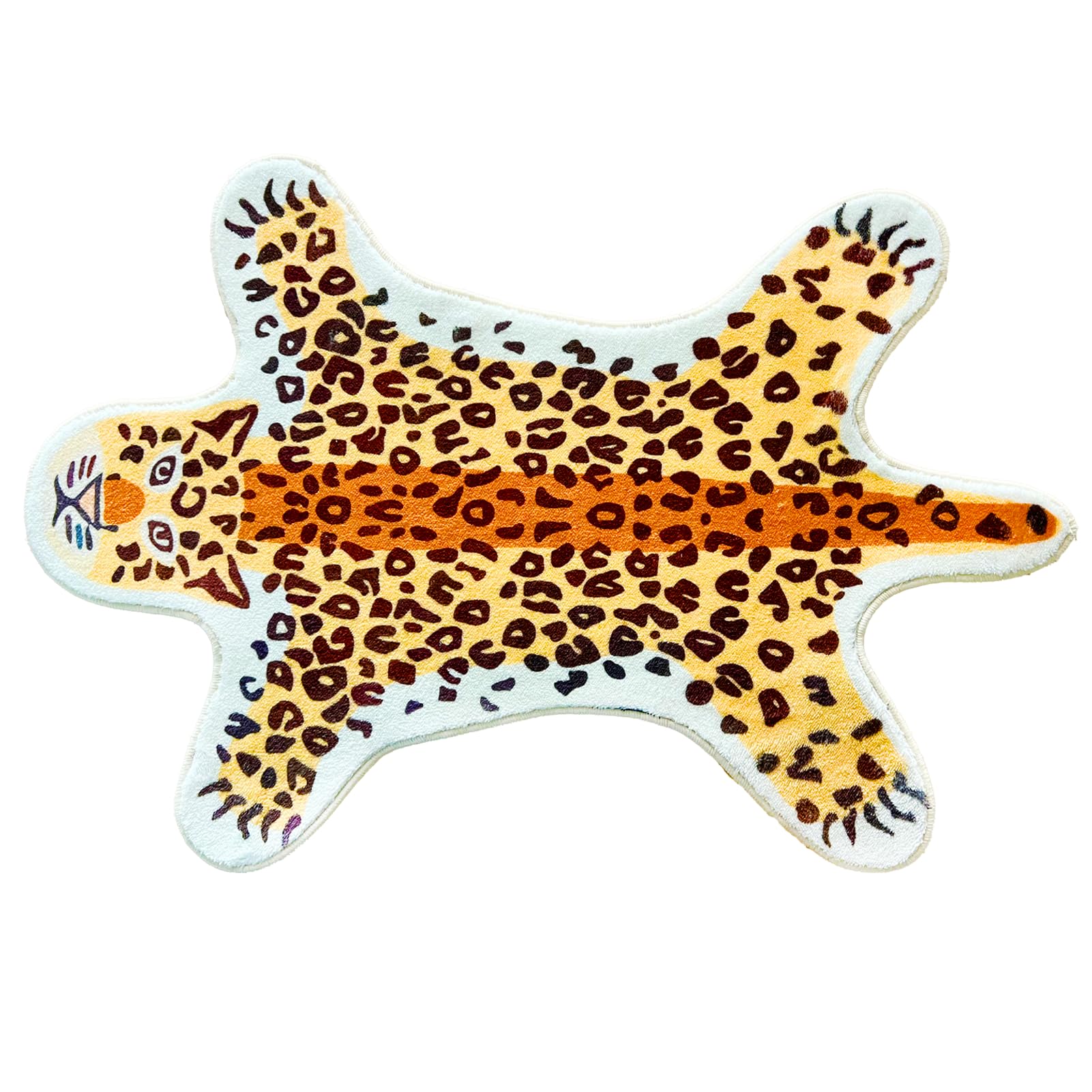Tapis de Salle de Bain Tigre Antidérapant Lavable Doux
