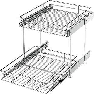 LOVMOR 2 Tier Individual Pull Out Cabinet Organizer 17