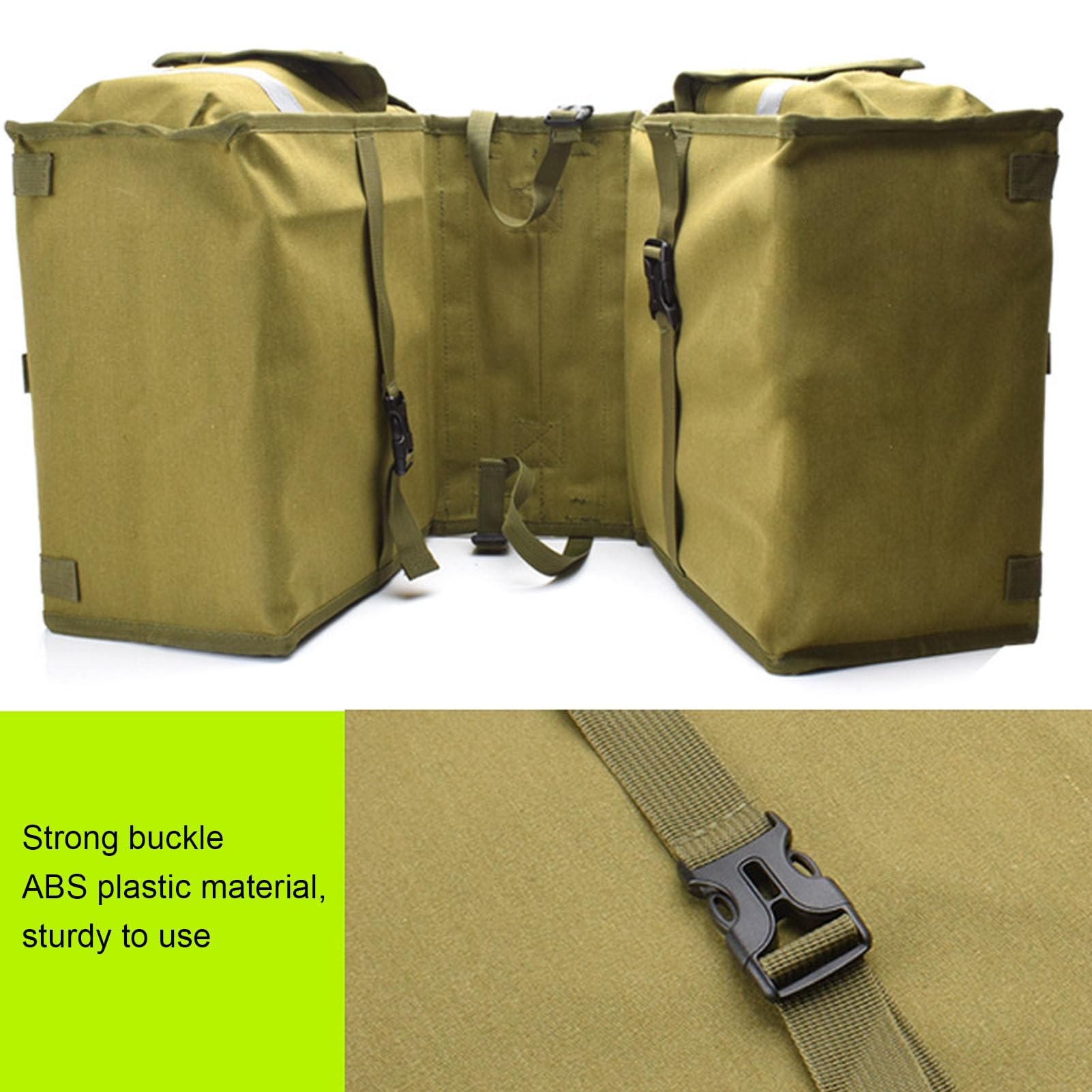Borse a Doppia Borsa, a Prova di Acqua in Tela per Bagagliaio, Borsa Portaoggetti Doppia con Striscia Riflettente, Borsa Portabiciclette per Bici (30L)