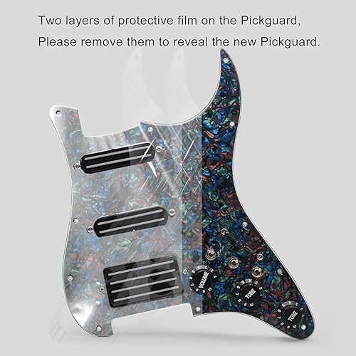 Miniatura 48 de SAPHUE TL Pickguard - Agujero de recogida de bobina individual de 3 capas, agujero de 8 tornillos, placa de rascar para guitarras eléctricas
