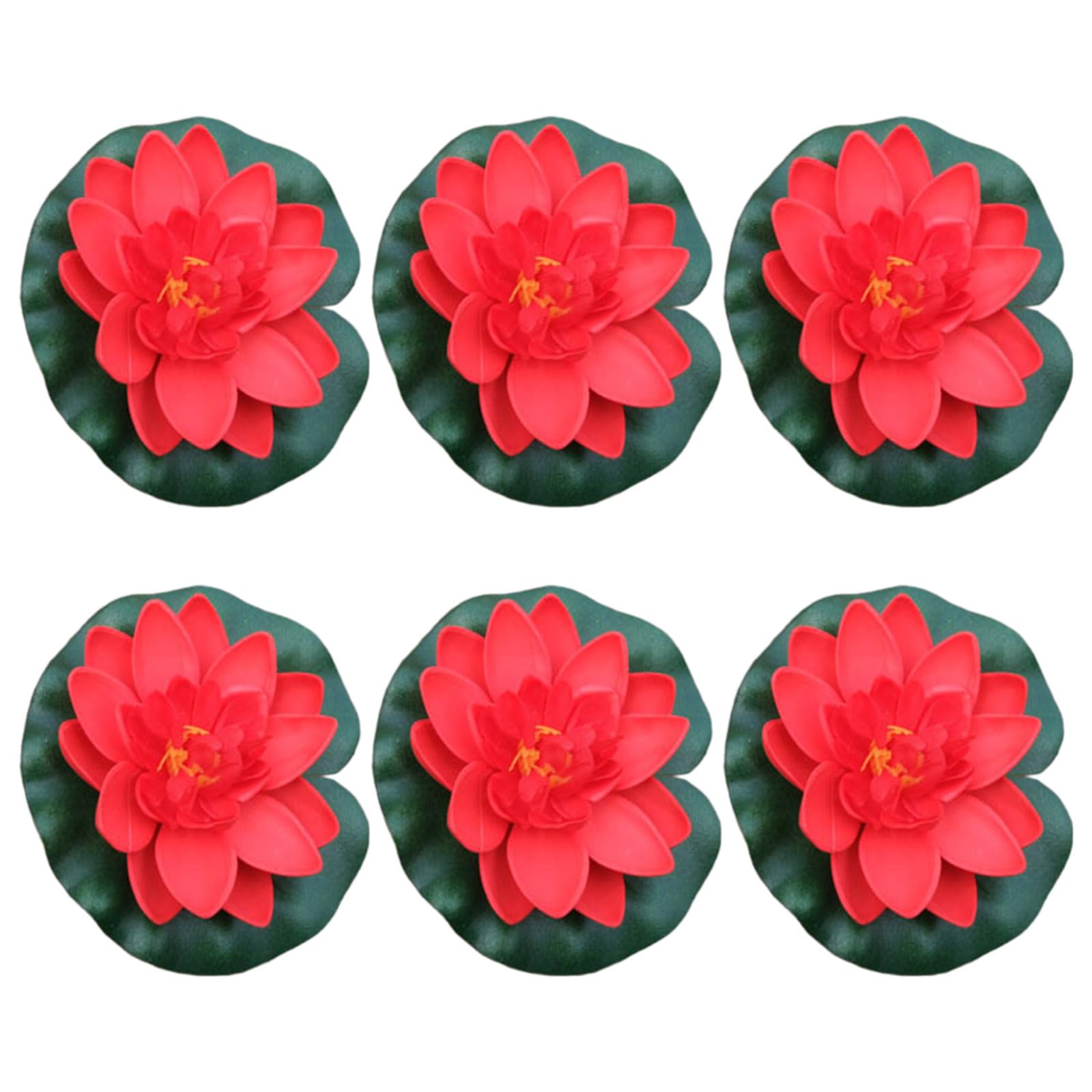 HDOYTXXM 6Pcs Artificial Floating Flower Artificial Flower with Pad, for Pond Pool Fountains Garden Decorations Realistic