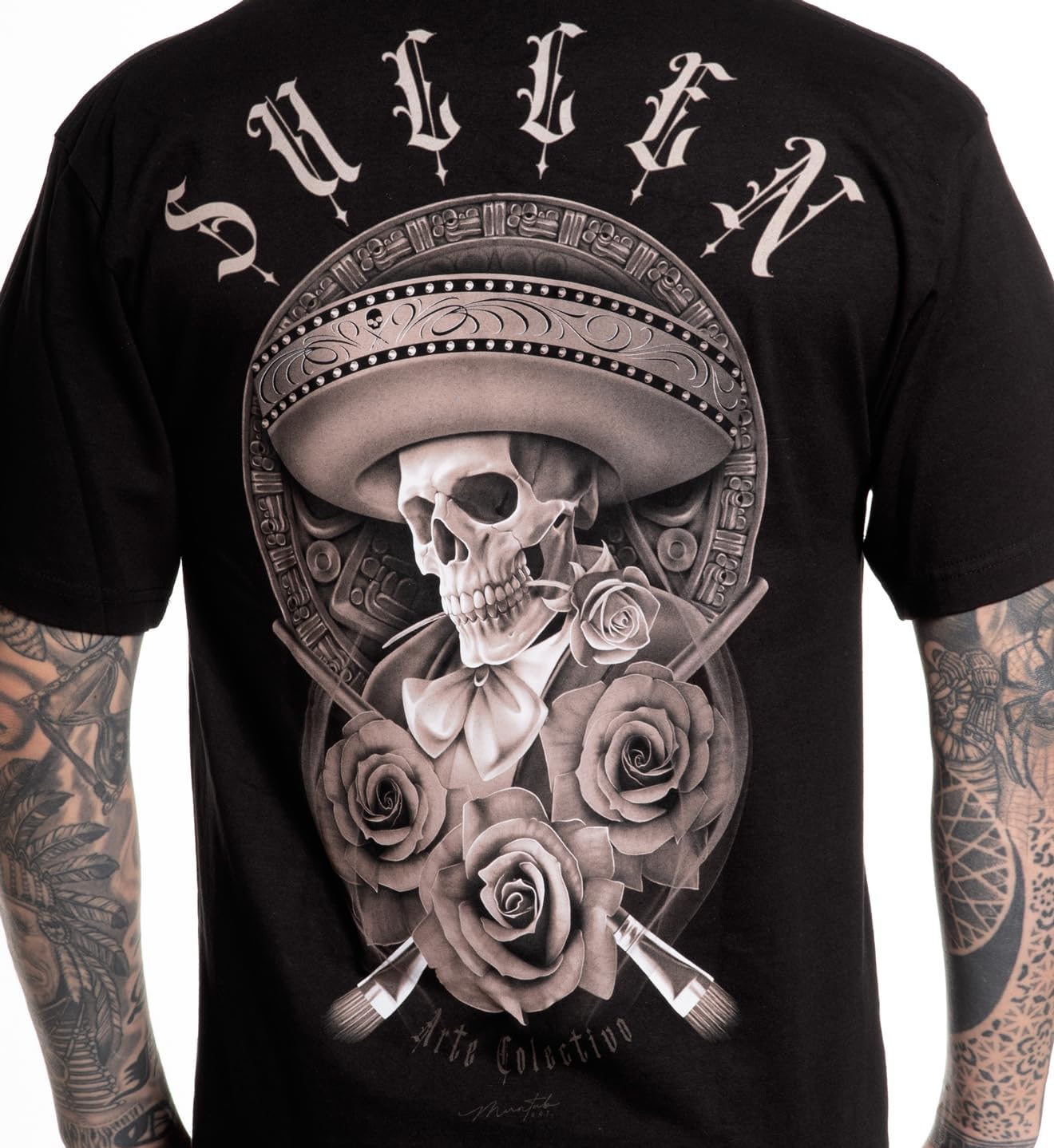 Sullen Men's Sicario Tattoo Lifestyle Graphic Standard Short Sleeve Tee Black