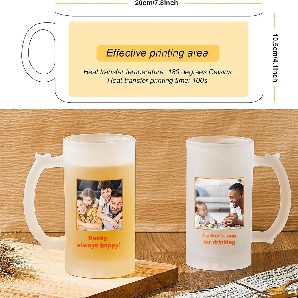 Chope à bière Tazas 2 pièces Sublimation personnalisée pour cadeau para cadeau 40 ml tasses en verre dépoli peuvent ajouter du texte photo