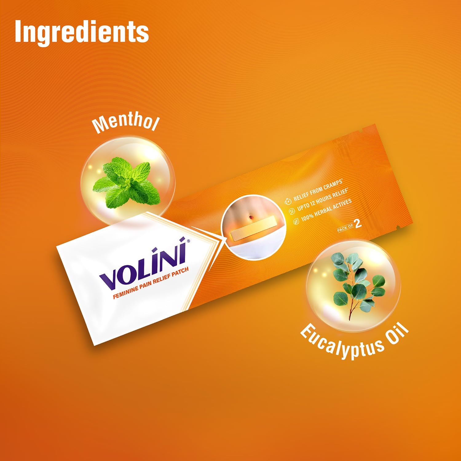 Volini Feminine Pain Relief Patch | Relief from Cramps | Pack of 2 x 2 — Amazon image 5