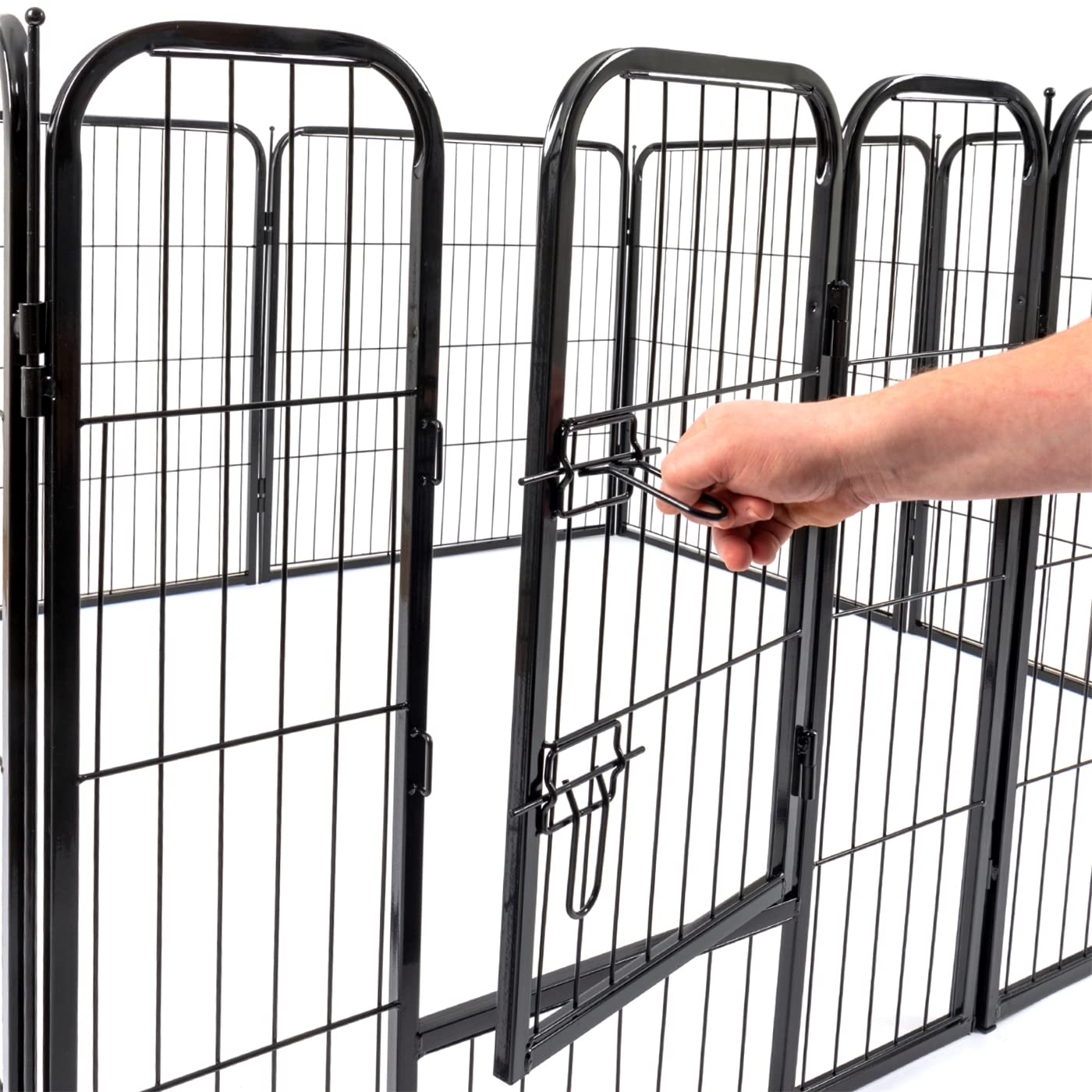VOSS.PET Freilaufgehege XL Welpenauslauf, 81x78cm, individuell aufbaubar, Welpengitter, mit Tür, Innen- und Außenbereich, Hundelaufstall, Hunde, Welpen, Kleintier
