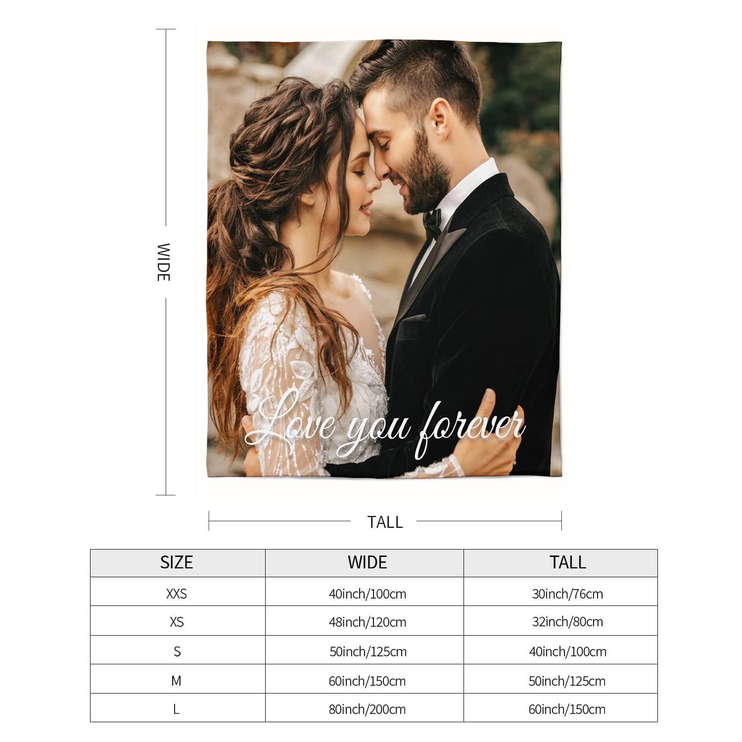 Easycosy personalisierte Decken für Paare Geschenke Benutzerdefinierte Bild werfen Decke Personalisierte Foto werfen für Freundin Ihr Geburtstag Anniversay Ideen 150×230cm